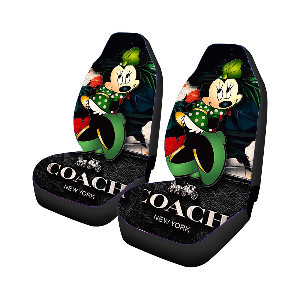 Minnie Mouse Coach Green Flowers 8 Car Seat Covers