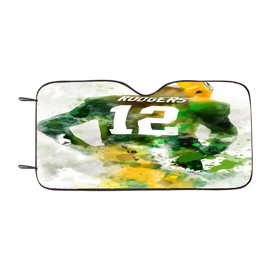 Aaron Rodgers Green Bay Packers American Football Quarterback Car Auto Sun Shade Windshield Cover