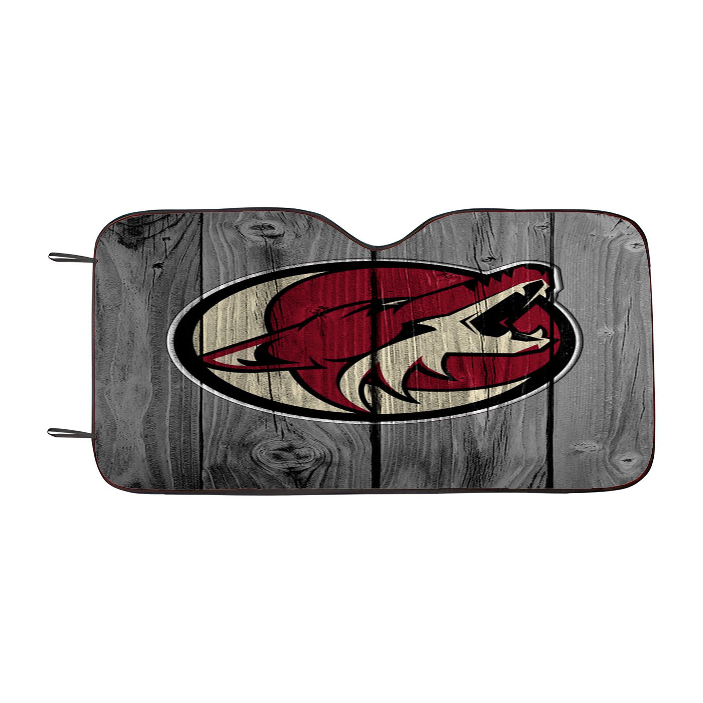Arizona Coyotes Nhl Logo Dark Wood Wallpaper Car Auto Sun Shade Windshield Cover