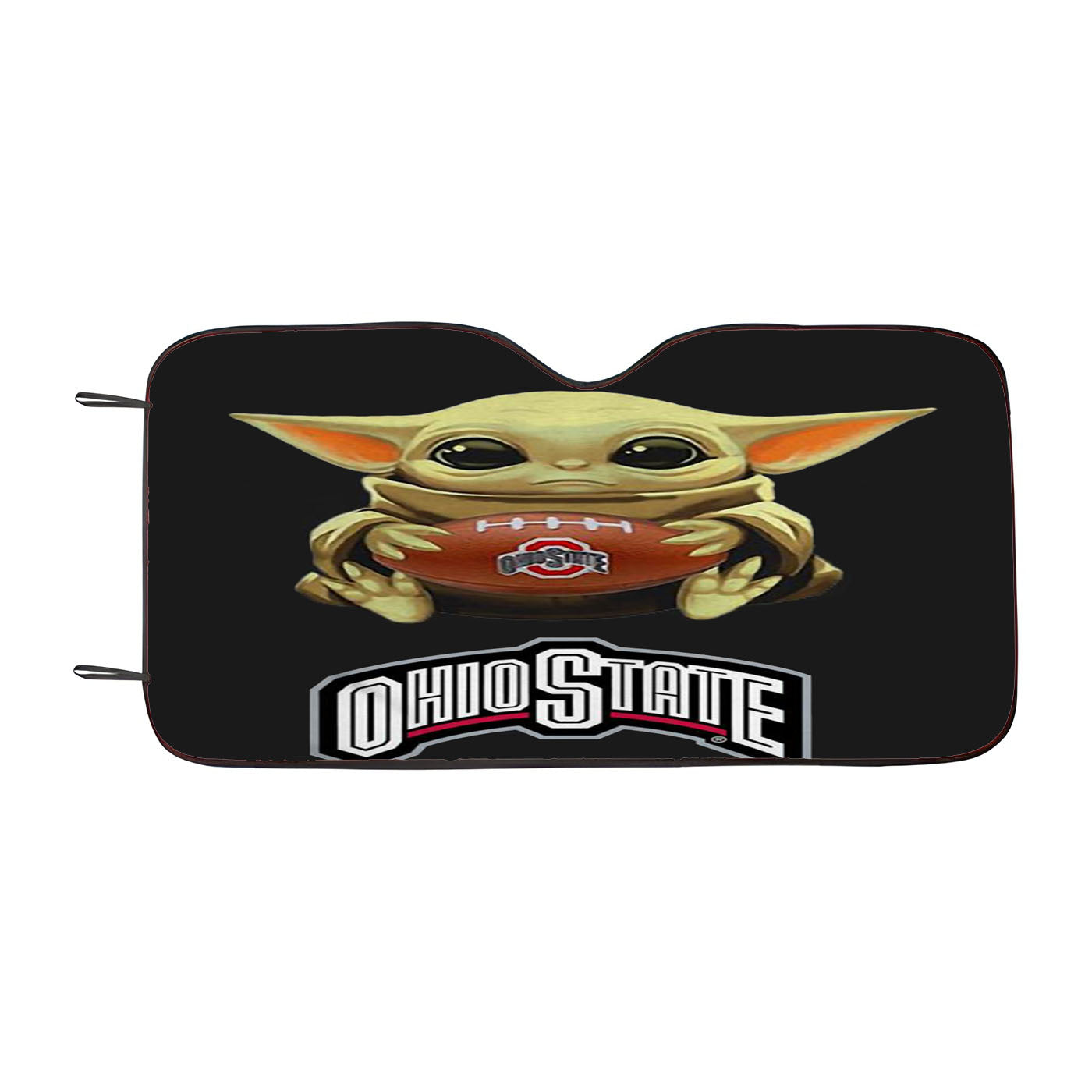 Baby Yoda Hug Ohio State Buckeyes Mandalorian Car Auto Sun Shade Windshield Cover