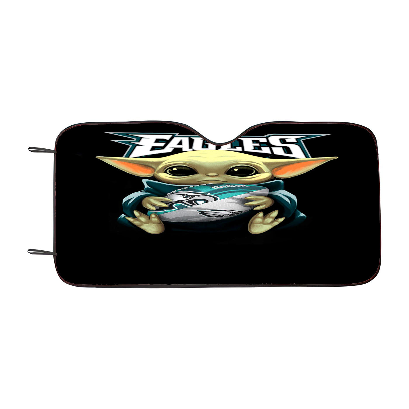 Baby Yoda Hug Philadelphia Eagles Mandalorian Car Auto Sun Shade Windshield Cover