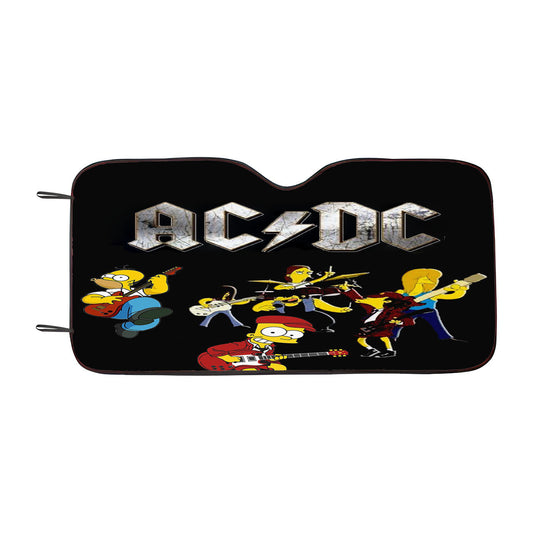 Bart Simpson Acdc Car Auto Sun Shade Windshield Cover