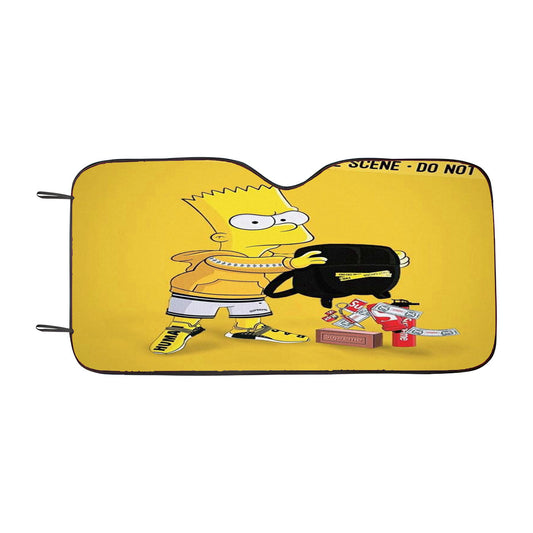 Bart Simpson Do Not Cross Crime Scene Car Auto Sun Shade Windshield Cover