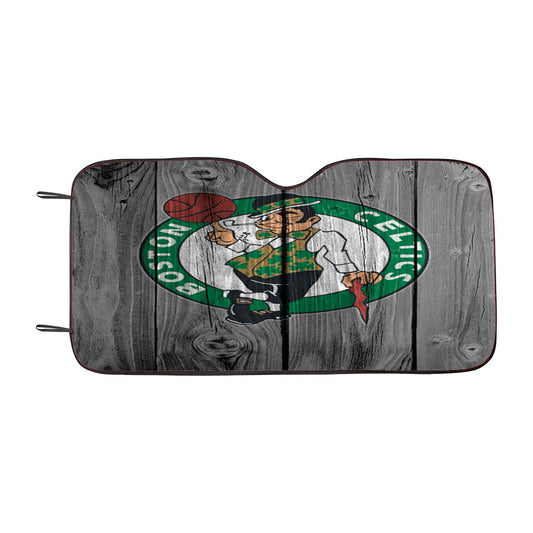 Boston Celtics Nba Logo Dark Wood Wallpaper Car Auto Sun Shade Windshield Cover