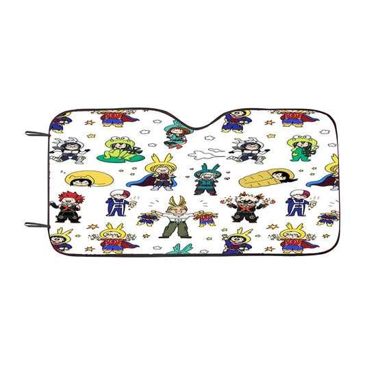 Cute Boku No Hero Academia Characters Pattern Car Auto Sun Shade Windshield Cover