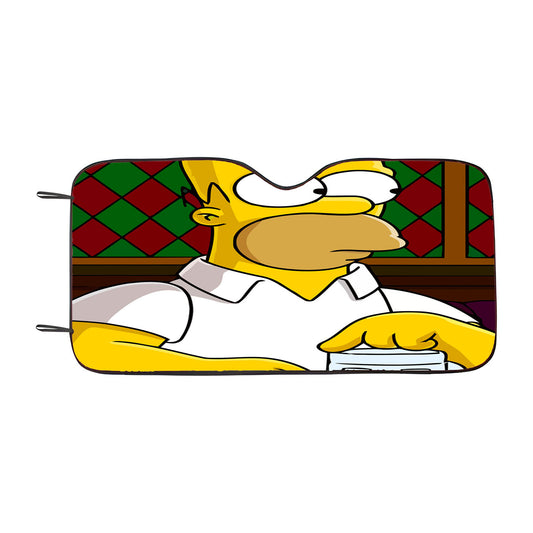 Homer Simpson Cartoon Car Auto Sun Shade Windshield Cover