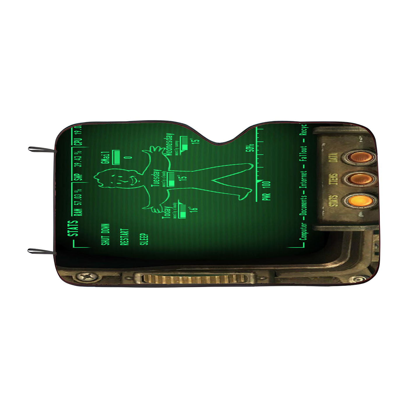 Pipboy 3000 Fallout Game Car Auto Sun Shade Windshield Cover