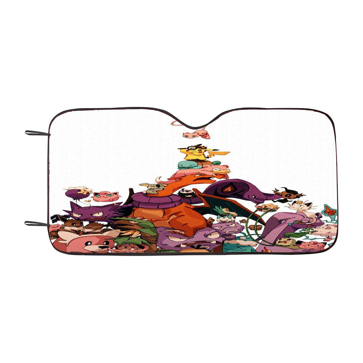 Pokemon Doodle All Characters And Elements Car Auto Sun Shade Windshield Cover