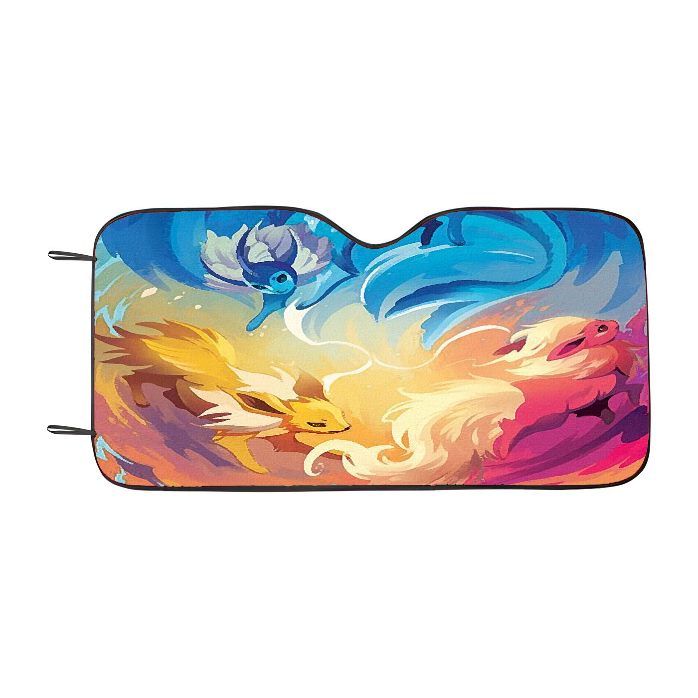 Pokemon Gathering Of 3 Elements Paintings On Canvas Car Auto Sun Shade Windshield Cover