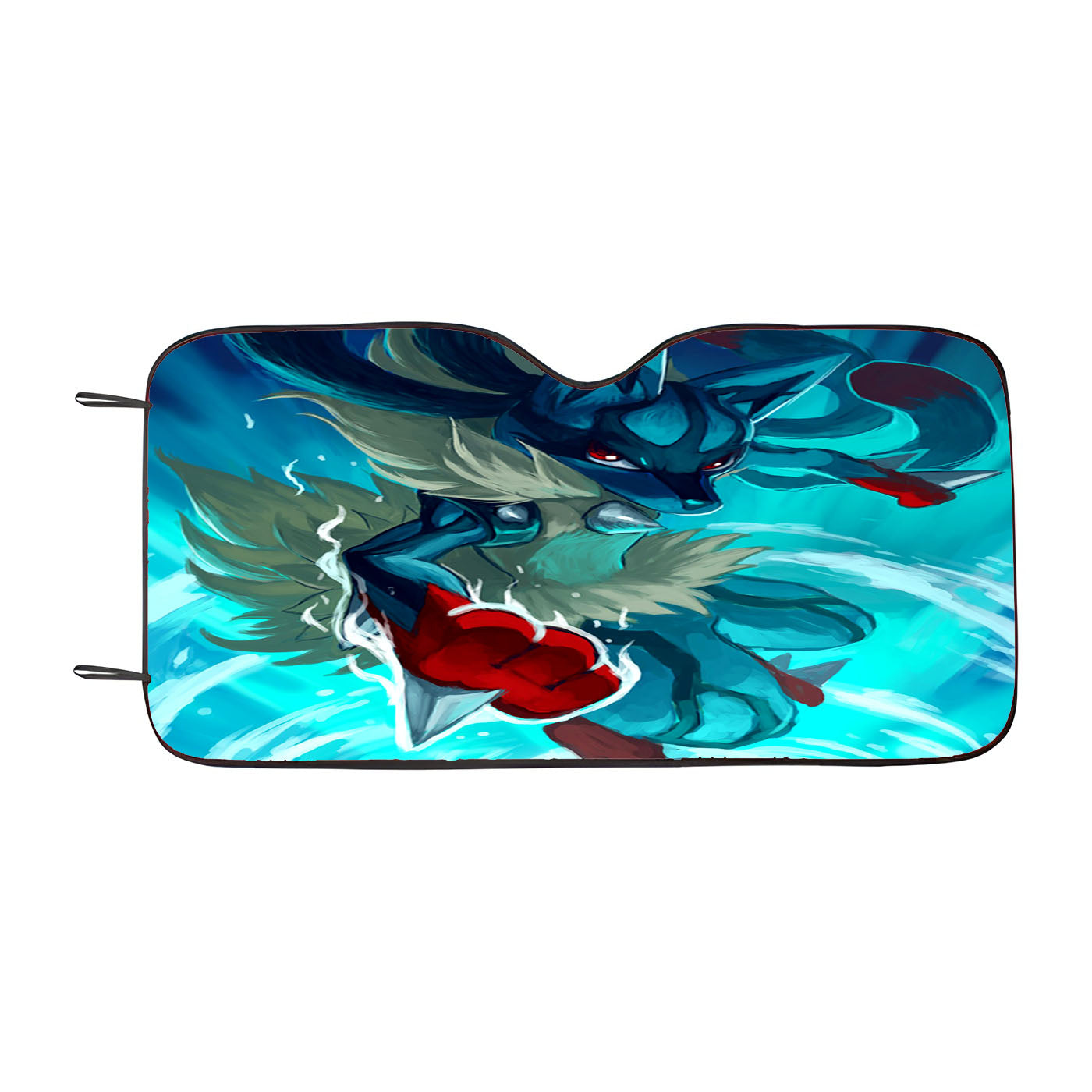Pokemon Mega Lucario Car Auto Sun Shade Windshield Cover