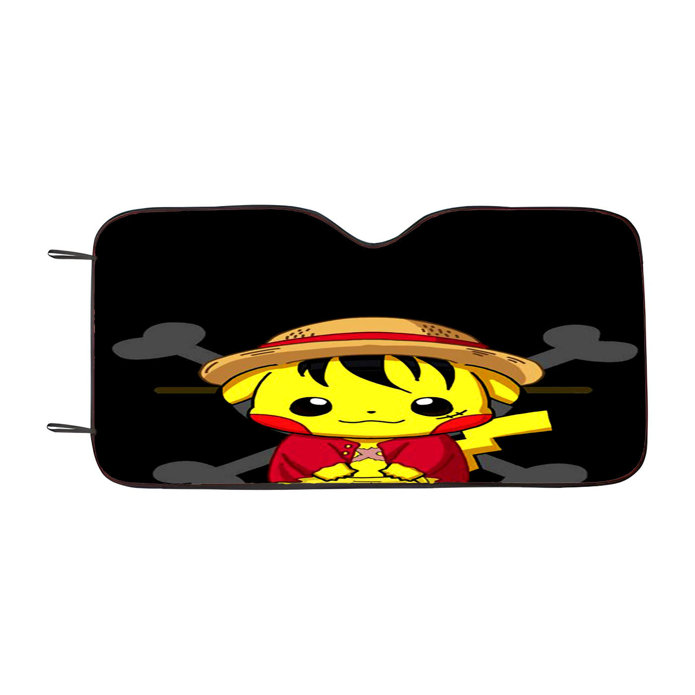 Pokemon Pikachu X One Piece Car Auto Sun Shade Windshield Cover