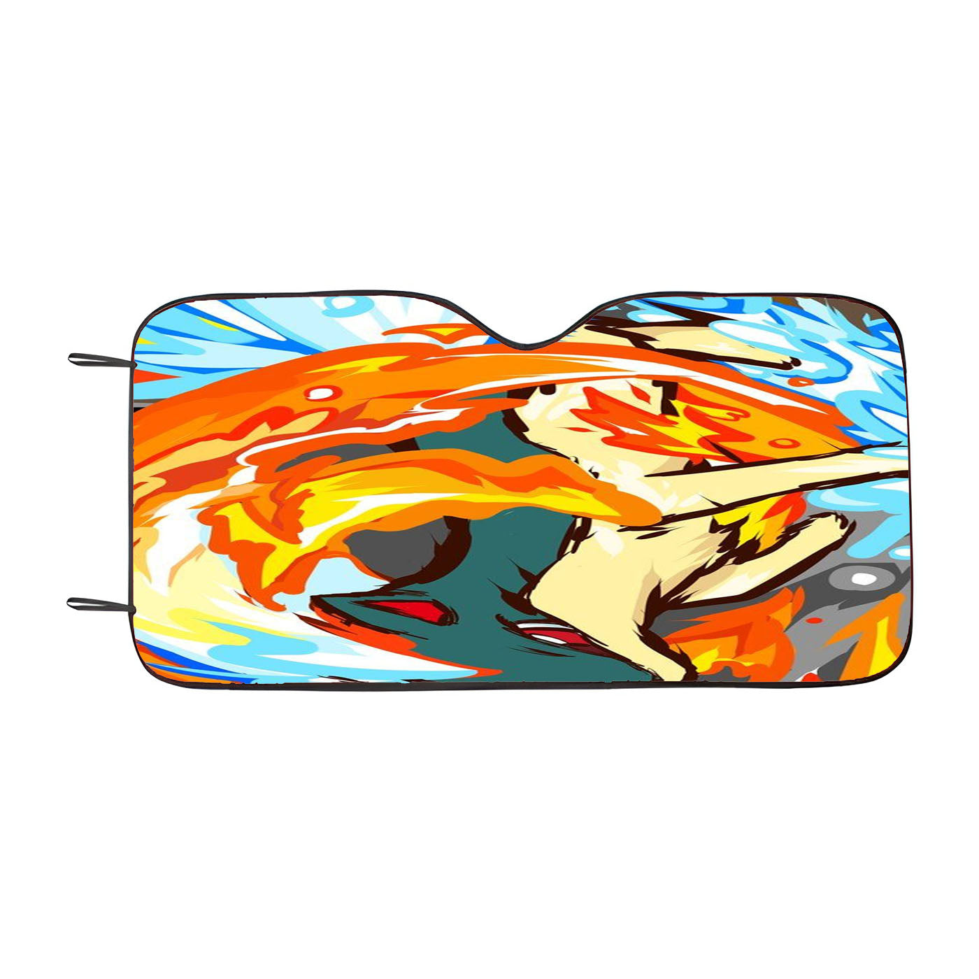 Pokemon Quilava Attacks Car Auto Sun Shade Windshield Cover
