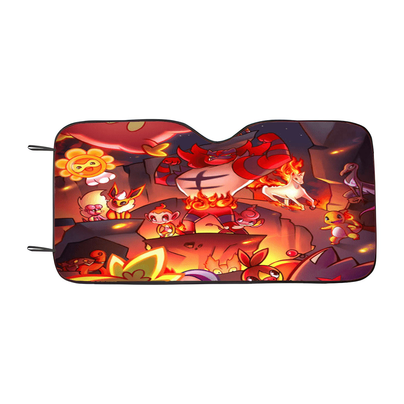 Pokemon Type Fire Collections Car Auto Sun Shade Windshield Cover