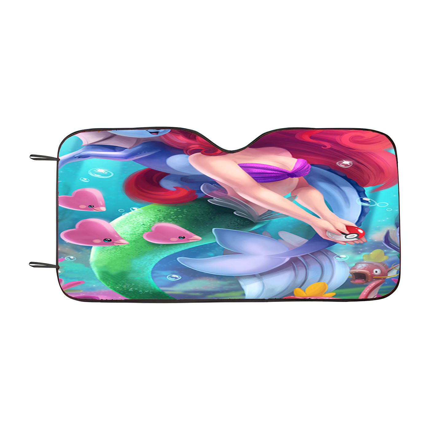 Pokemon With The Little Mermaid Car Auto Sun Shade Windshield Cover