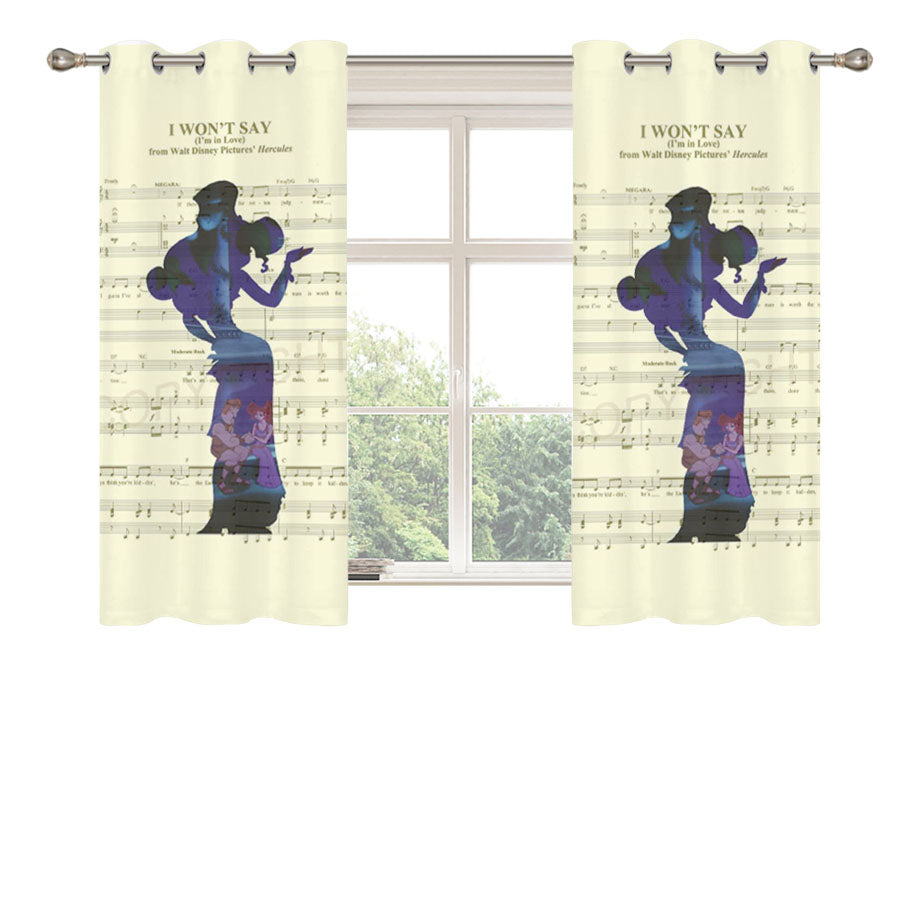 Hercules On The Sheet Music For The Song Art Peach Skin Window Curtains