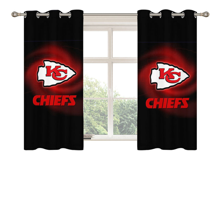 Kansas City Chiefs Logo Peach Skin Window Curtains