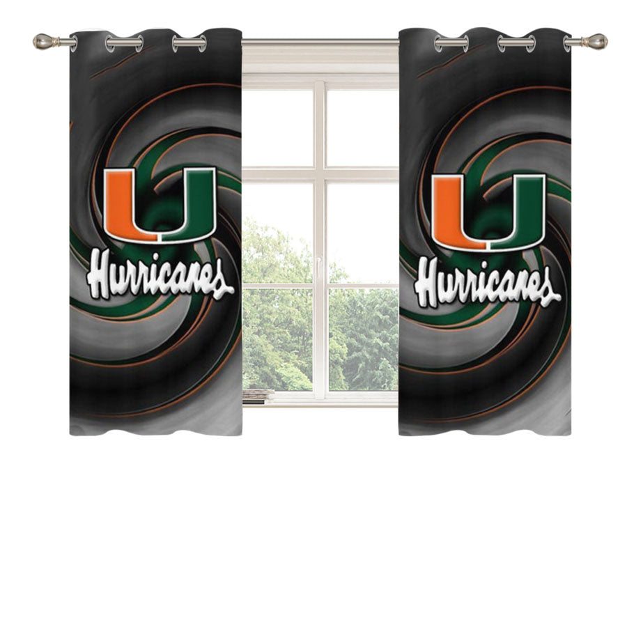 Miami Hurricanes Icon Peach Skin Window Curtains