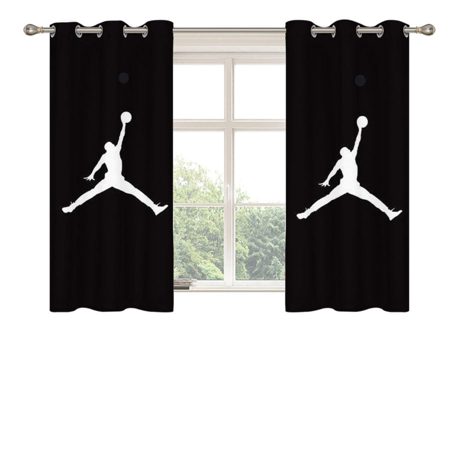 Michael Jordan Bw Logo Peach Skin Window Curtains