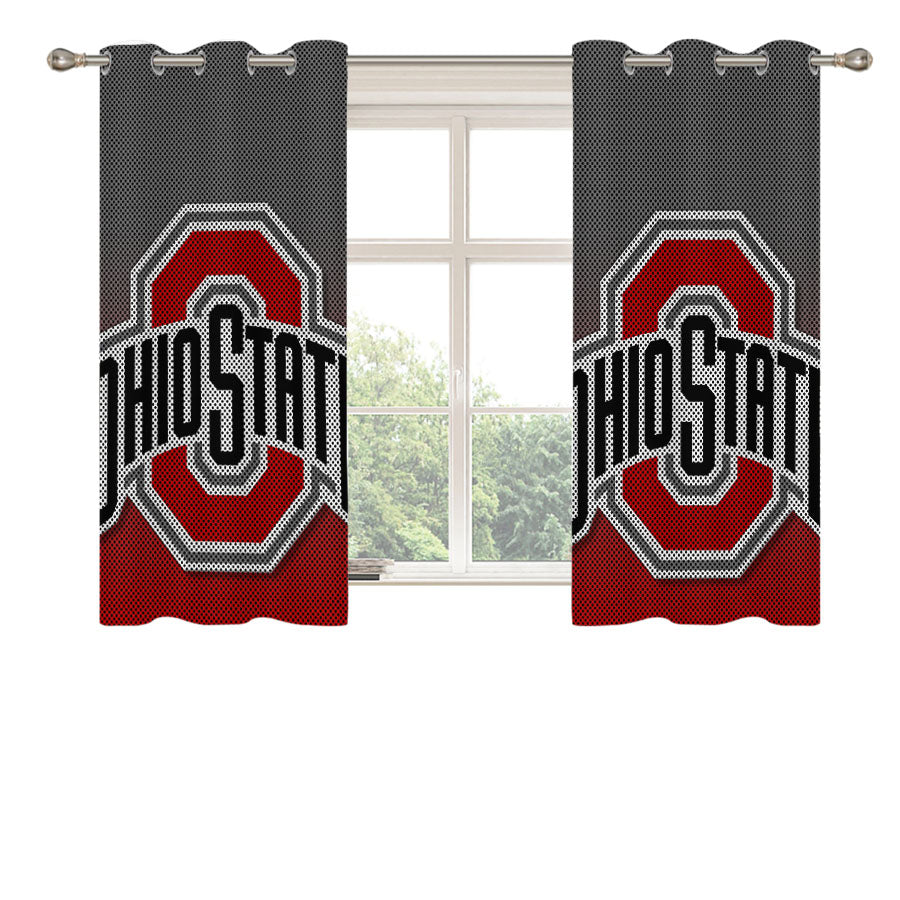 Ohio State Buckeyes Carbon Fiber Logo Peach Skin Window Curtains