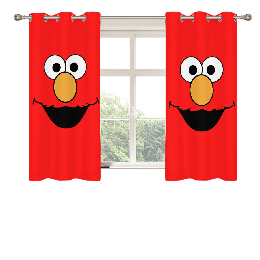 Sesame Street Elmo Peach Skin Window Curtains