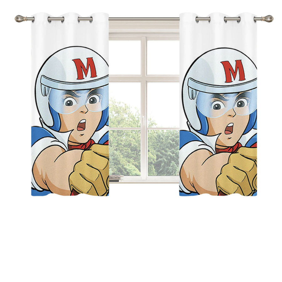 Speed Racer Cartoon Car Peach Skin Window Curtains