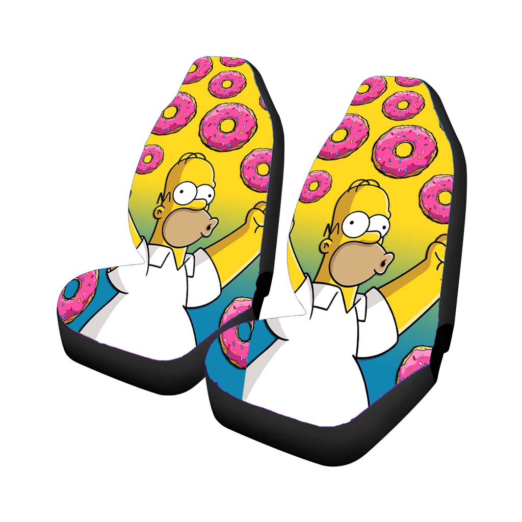 Homer Simpson Donuts Pink Car Seat Covers