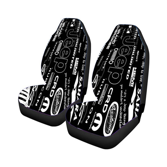 Black Jeep Logos Car Seat Covers Universal Fit