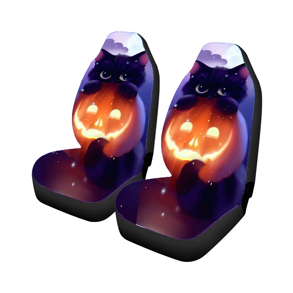 Cat Halloween Illustration Car Seat Covers