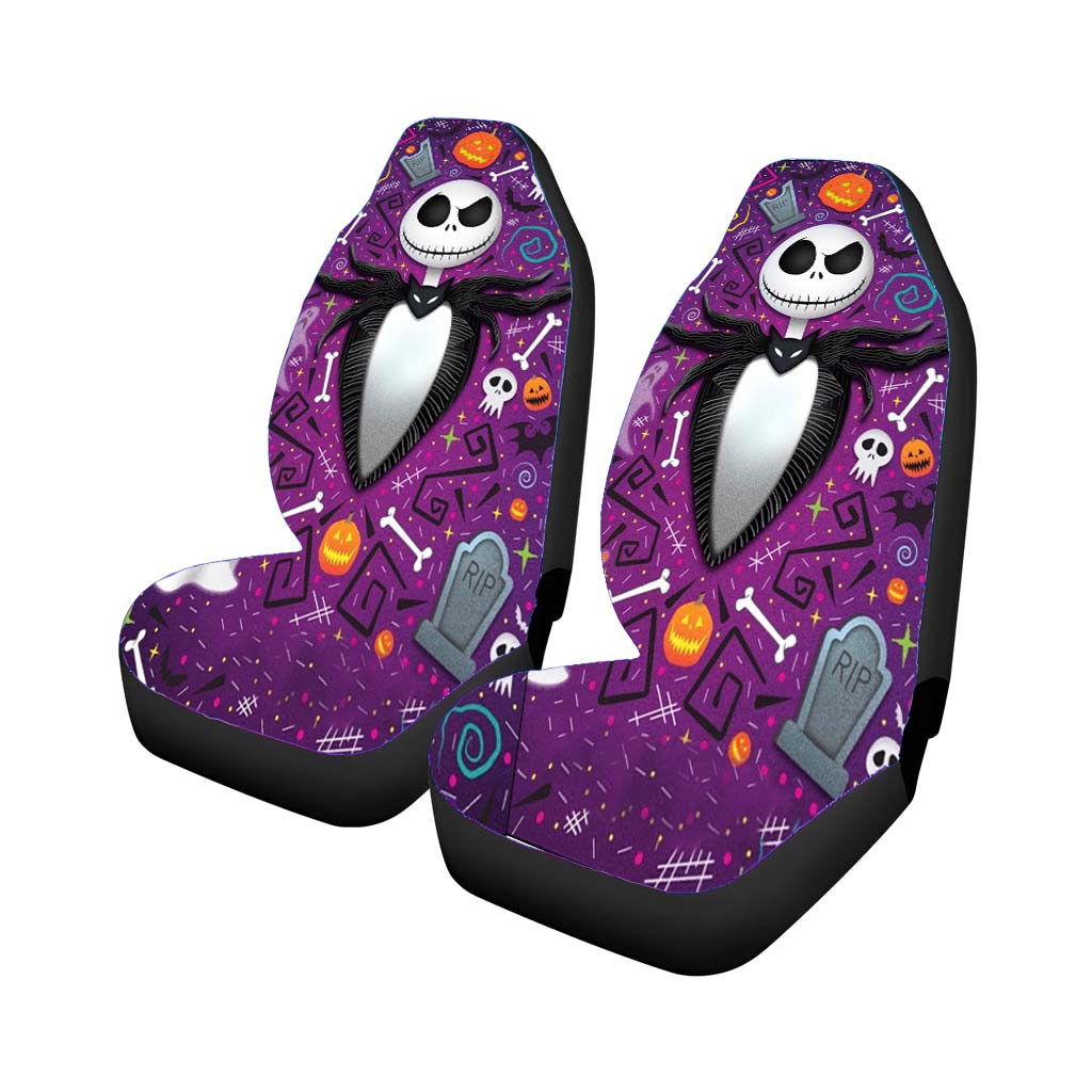Cute Nightmare Before Christmas Purple Wallpaper Car Seat Covers