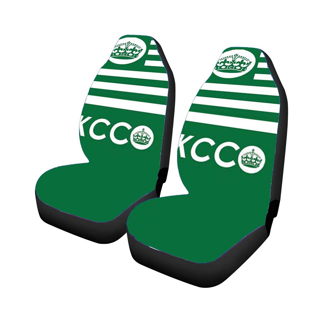 Keep Calm Chive On Green Shape Car Seat Covers
