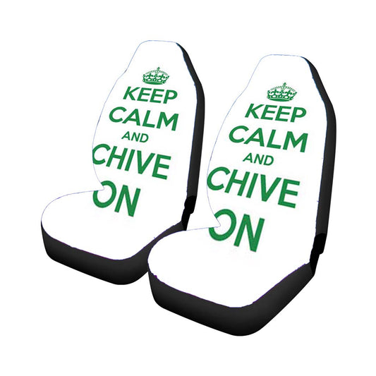 Car Seat Cover Keep Calm Chive On Green White Universal Fit