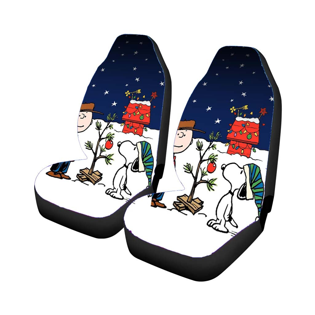 Merry Christmas Charlie Brown Snoopy Wallpaper Car Seat Covers