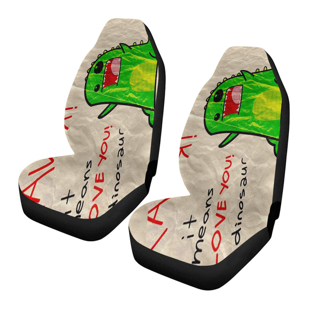 Reptar Rawr Cute Green Dinosaur Car Seat Covers