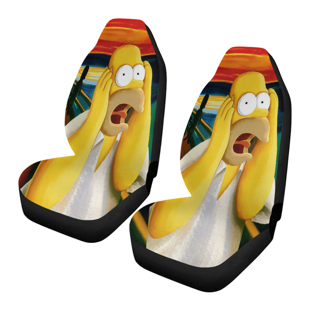 Scary Painting Scream Homer J Simpsons Car Seat Covers