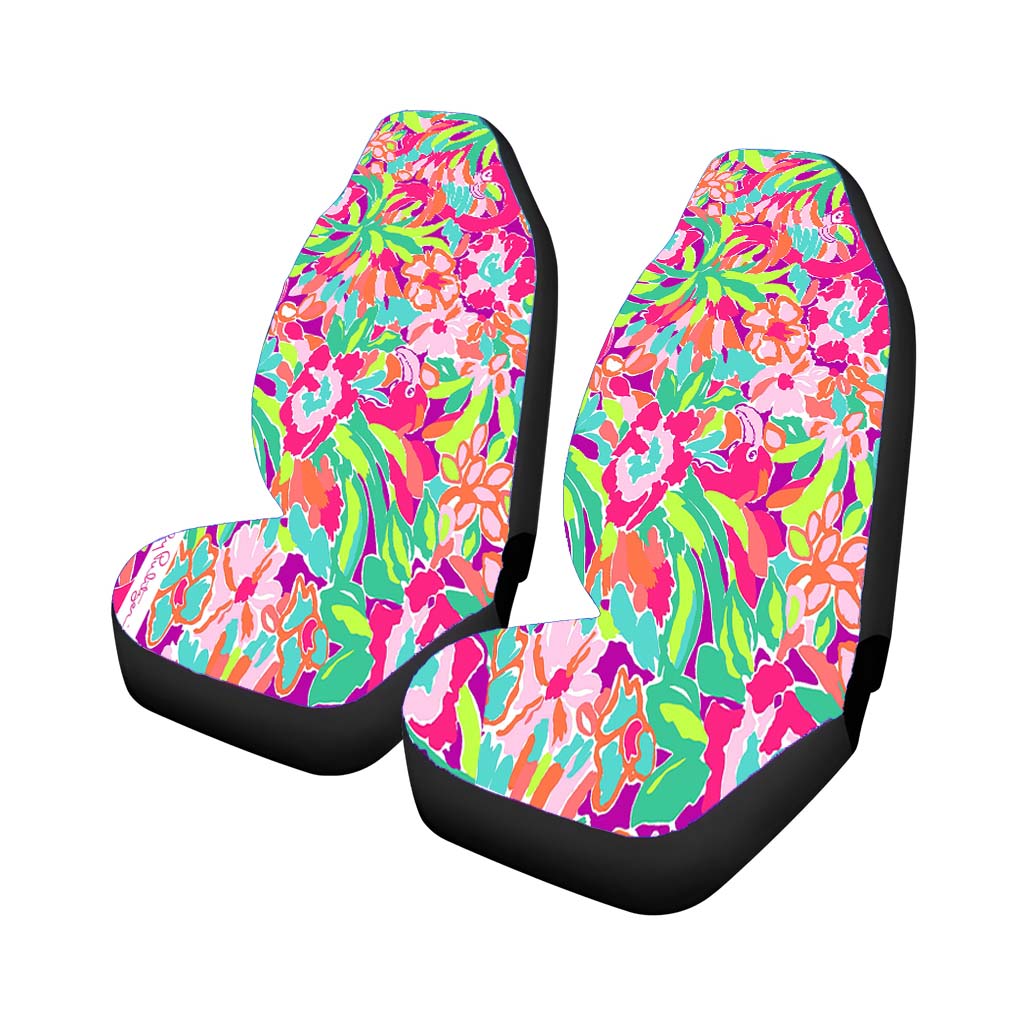 Abstract Flamingo Pattern Lilly Pulitzer car Seat Covers