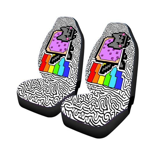 Abstract Rainbow Cute Cat Car Seat Covers