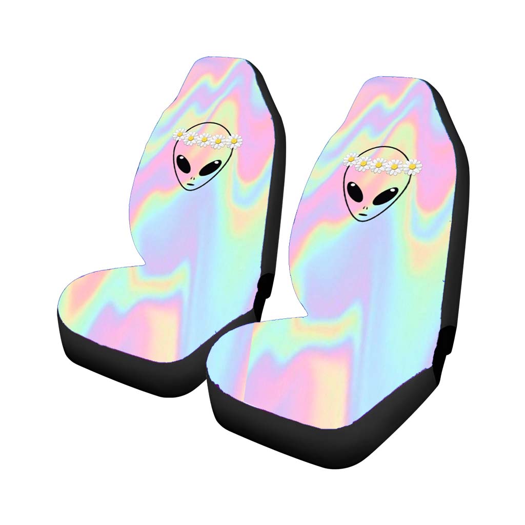 Alien Bandana Flower Holo Watercolor car Seat Covers