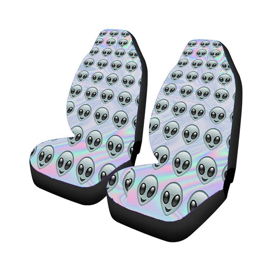 Alien Pattern Emoticon Holo Car Seat Covers