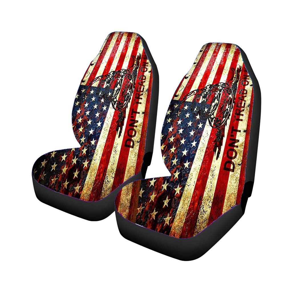 American Flag And Viper On Rusted car Seat Covers