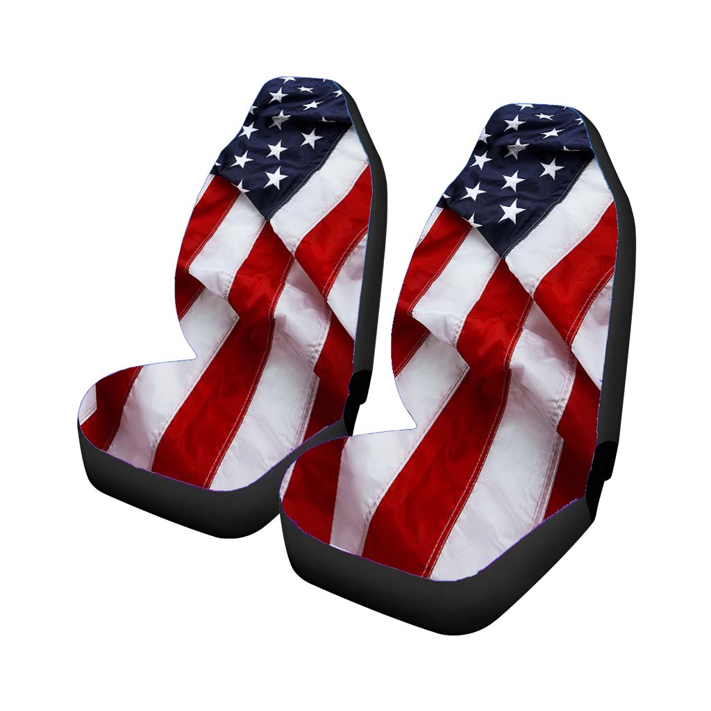 American Flag Ruffled car Seat Covers