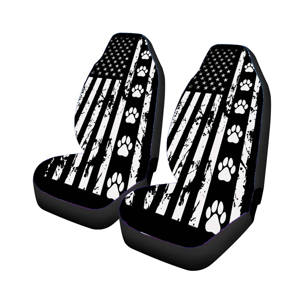 American Flag With Dog Paws car Seat Covers
