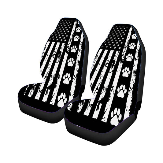 American Flag With Dog Paws Universal Fit Car Seat Covers