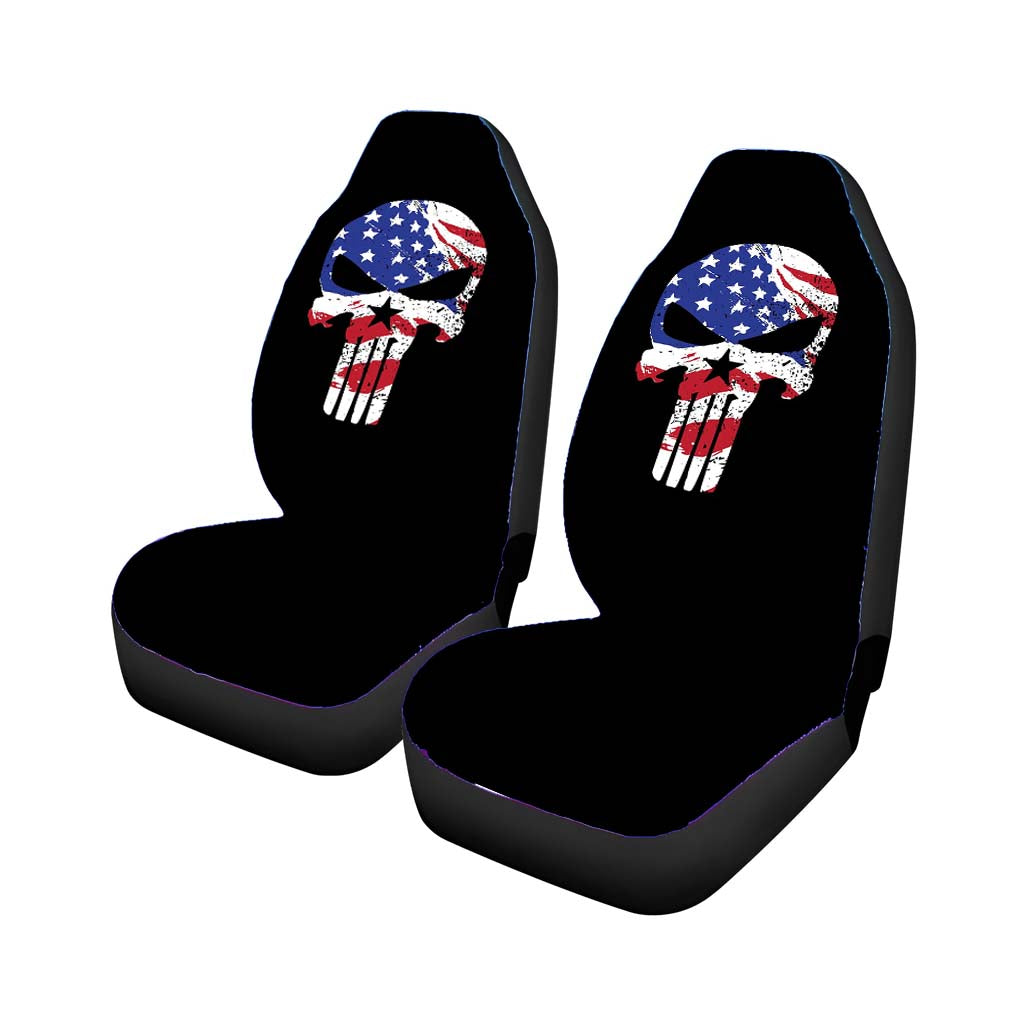 American The Punisher Flag Texture car Seat Covers