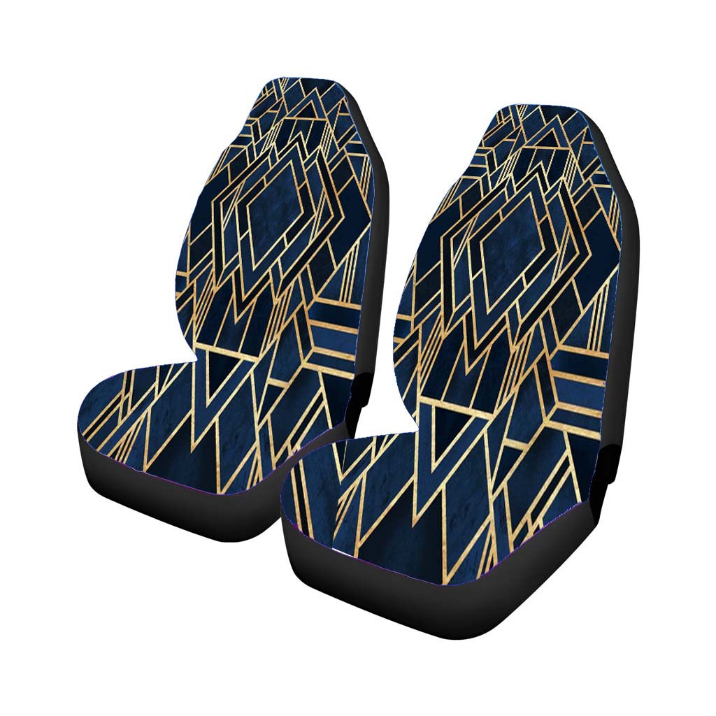 Art Deco Fancy Blue car Seat Covers