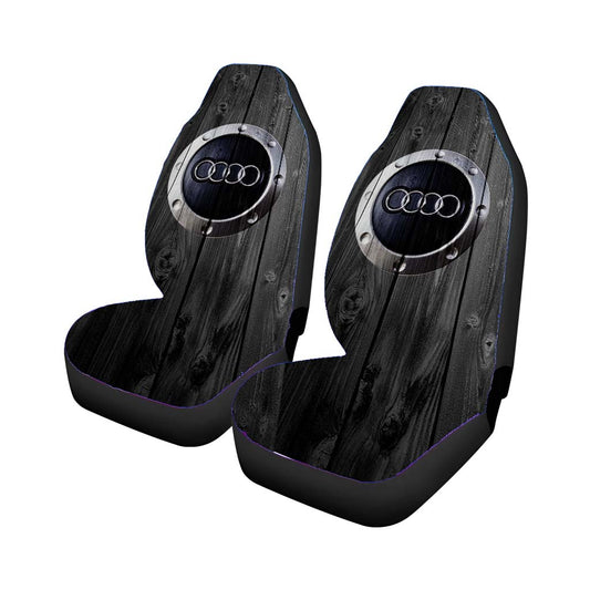 Audi Car Logo Dark Wood Wallpaper Universal Fit Car Seat Covers
