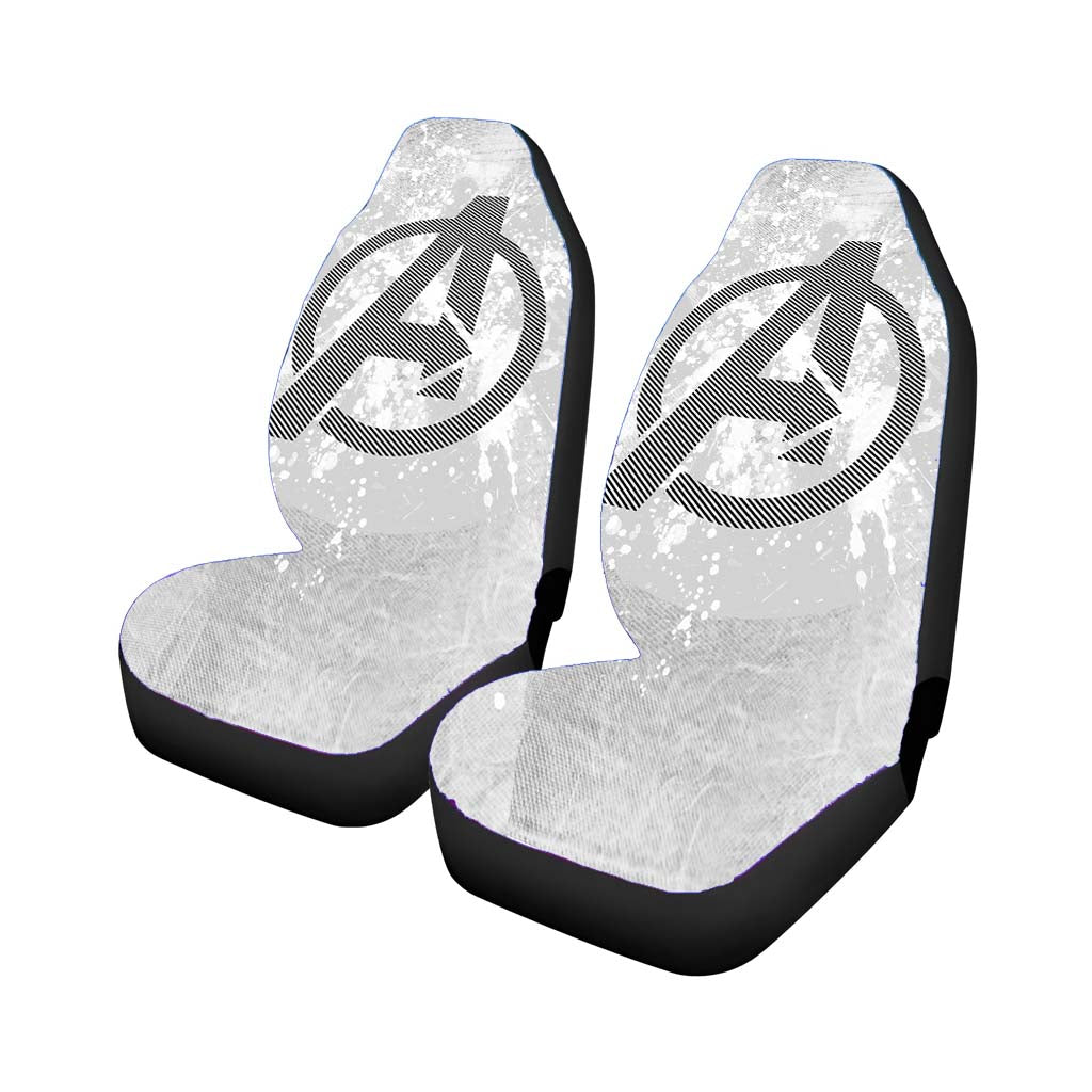 Avengers Logo Art Hero White car Seat Covers