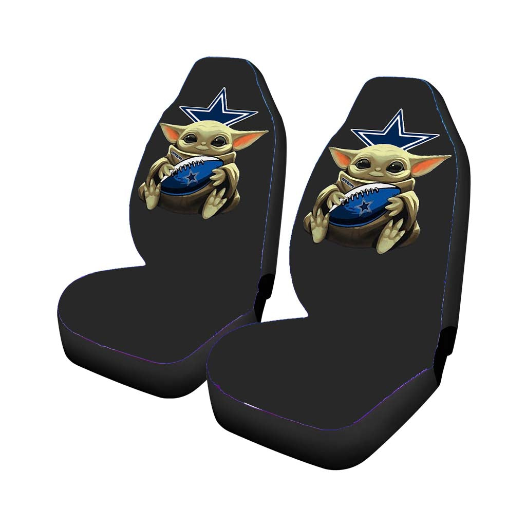 Baby Yoda Hug Dallas Cowboys Mandalorian car Seat Covers