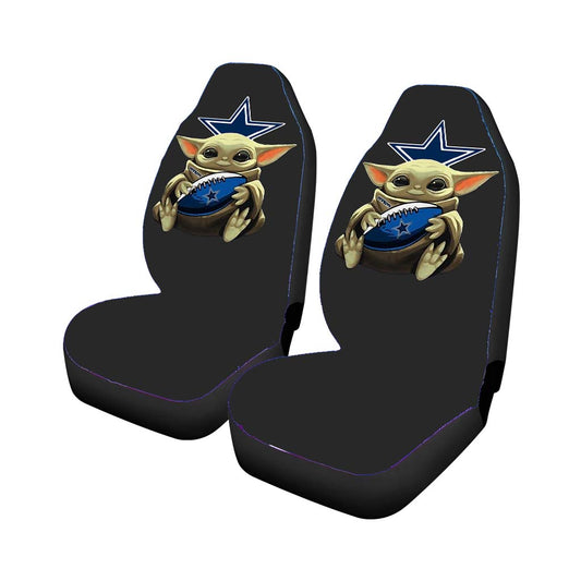 Baby Yoda Hug Dallas Cowboys Mandalorian Universal Fit Car Seat Covers