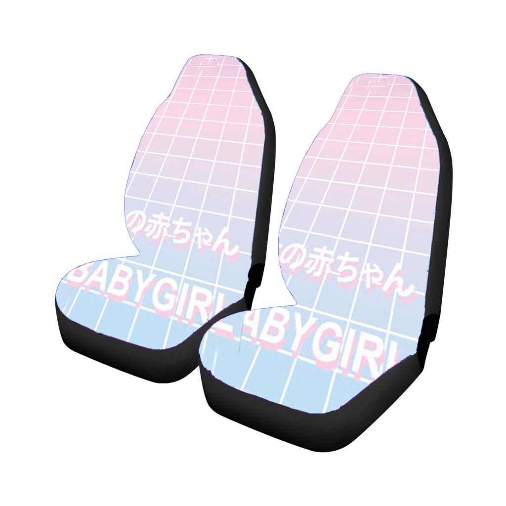 Babygirl Pastel Grid Aesthetics car Seat Covers