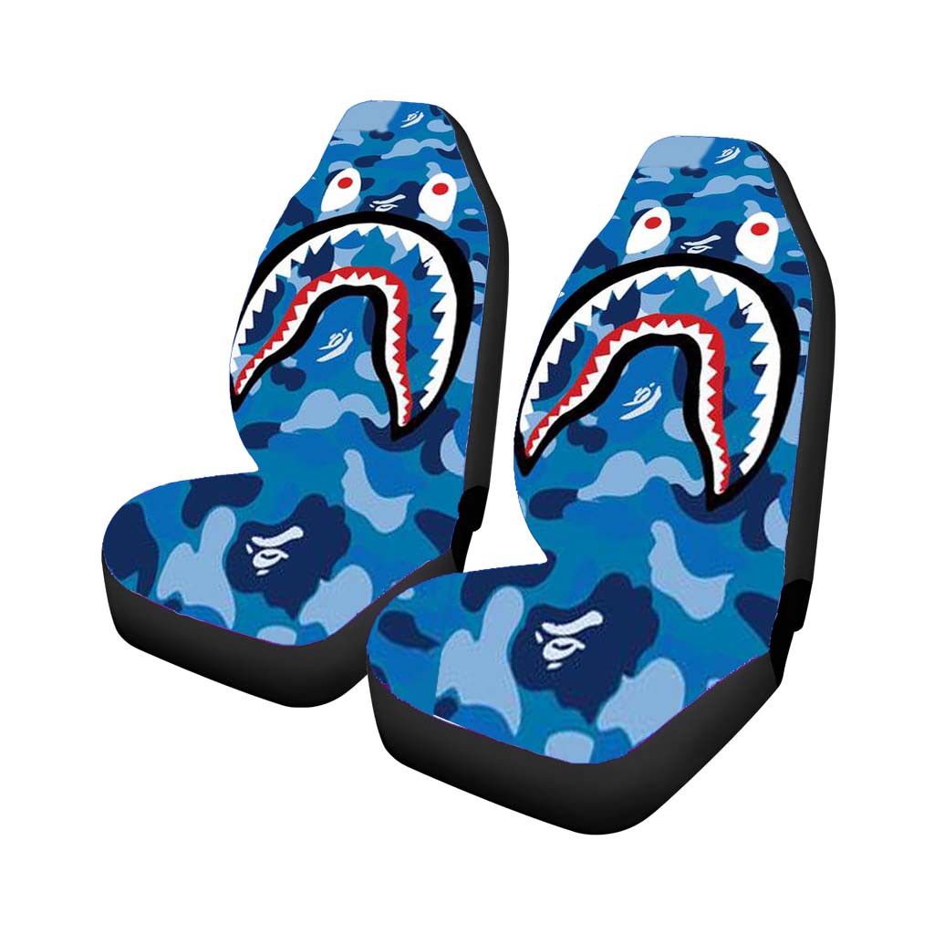 Bape Camo Shark Blue car Seat Covers